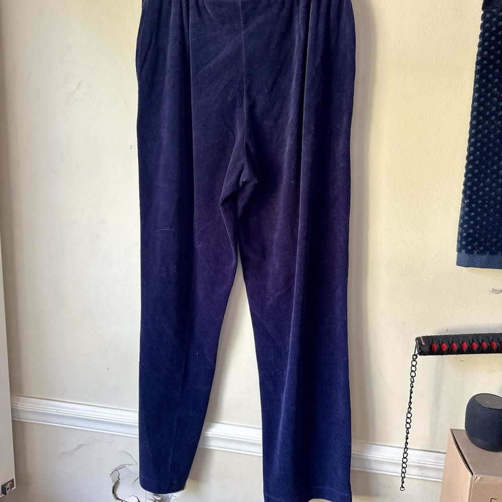 Allison Daley Navy Blue and Gold Thread Medium 2 Piece Set Top and Pants SOFT - Picture 5 of 7